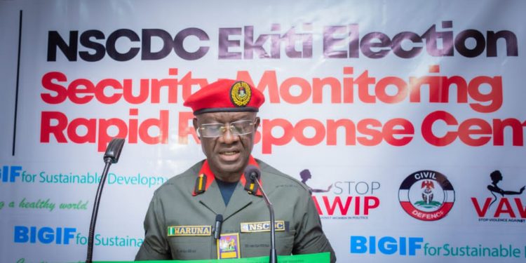 Ekiti guber poll: NSCDC launches Toll -Free numbers to rescue electoral violence victims