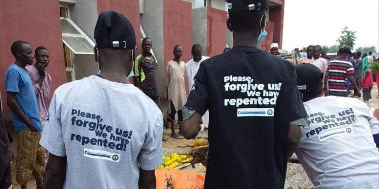 Please forgive us – Repentant insurgents beg Borno state residents as they conduct sanitation exercise in different communities
