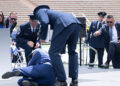 Biden trips, tumbles on Air Force stage