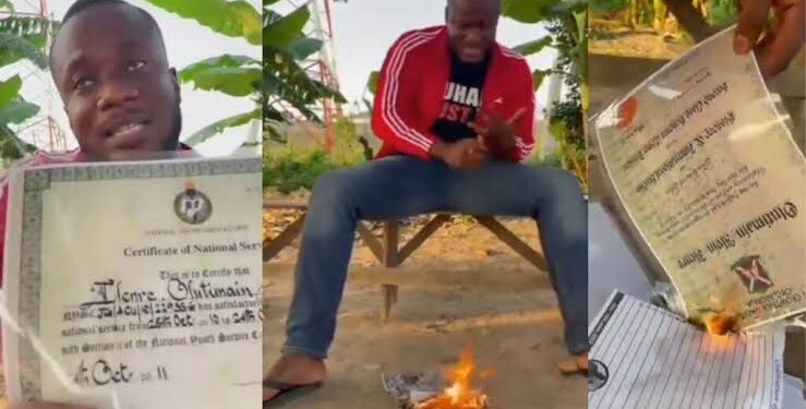 Job Scarcity Frustration: Graduate Burns Certificates, Advocates for Practical Skills