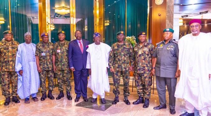 Tinubu Convenes Security Summit with Service Chiefs and National Security Adviser