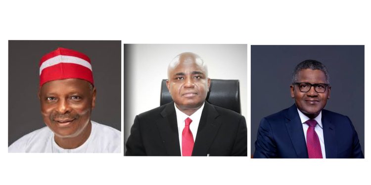 GARLANDS OF RECOGNITION FOR ALIKO DANGOTE, RABIU KWAKWANSO, AHMED RAJI AND TWO OTHERS FROM THE SAVANNAH